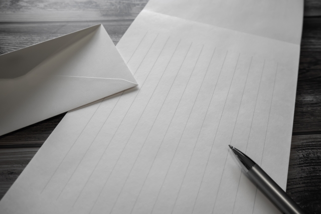 縦書き風の封書案内状の配置イメージ